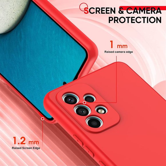 LeYi Red Silicone Samsung A53 Phone Case  & 2 Tempered Glass Screen Protectors - Picture 5 of 6